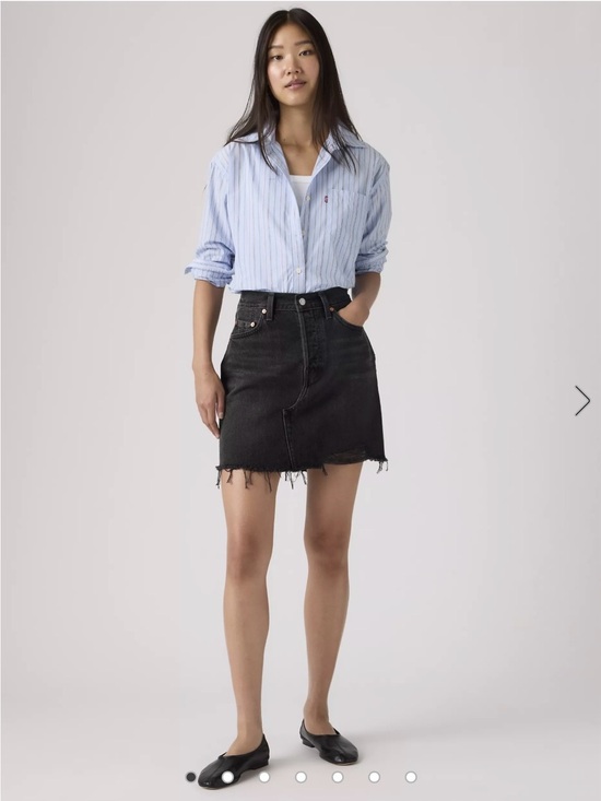 Levi's Dresses & Skirts - Levi’s Premium Deconstructed Black Distressed Denim Skirt